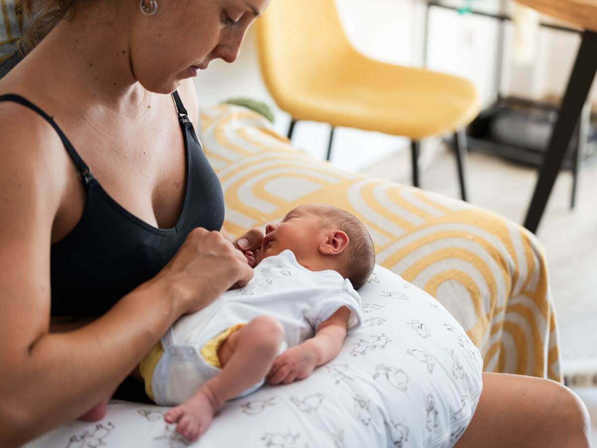 Mother holding baby